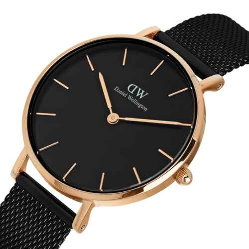 Daniel Wellington Petite Unisex Black Round Dial Analog Watch with Bracelet - DW00500021K SaumyasStore