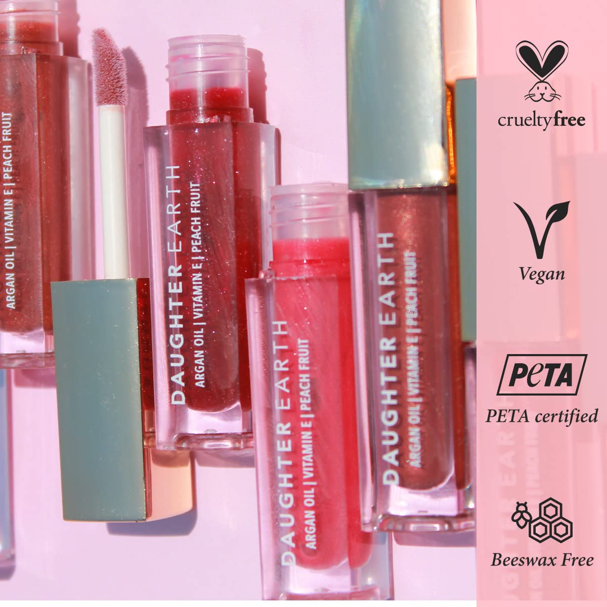 Daughter Earth Glitter Lip Gloss | Vitamin E Plant Based Flavoured Lip Coat For Women | Hydrating & Plump Lips | Aromatic Super Glossy & Moisturises The Skin With Skin Loving Nutrients | 2.5 ml SaumyasStore