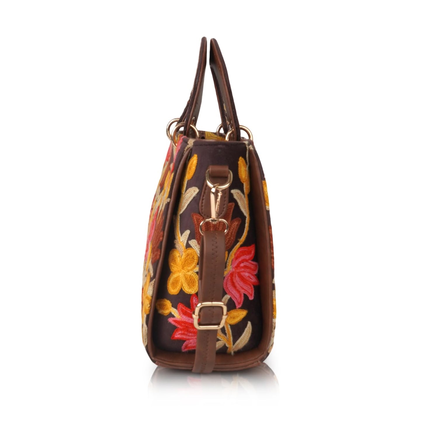 EVEDA Synthetic Leather Gorgeous Embroidery Stylish Design Shoulder Crossbody Hobo Women Handbag - SaumyasStore