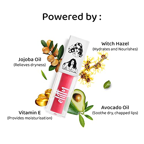 Elitty Jelly Lips- Pink Lip Gloss for High Shine, Glossy Finish & Hydrating Lips with Jajoba Oil & Vitamin E | Vegan & Cruelty-Free, Pretty Drip (4 ML) SaumyasStore
