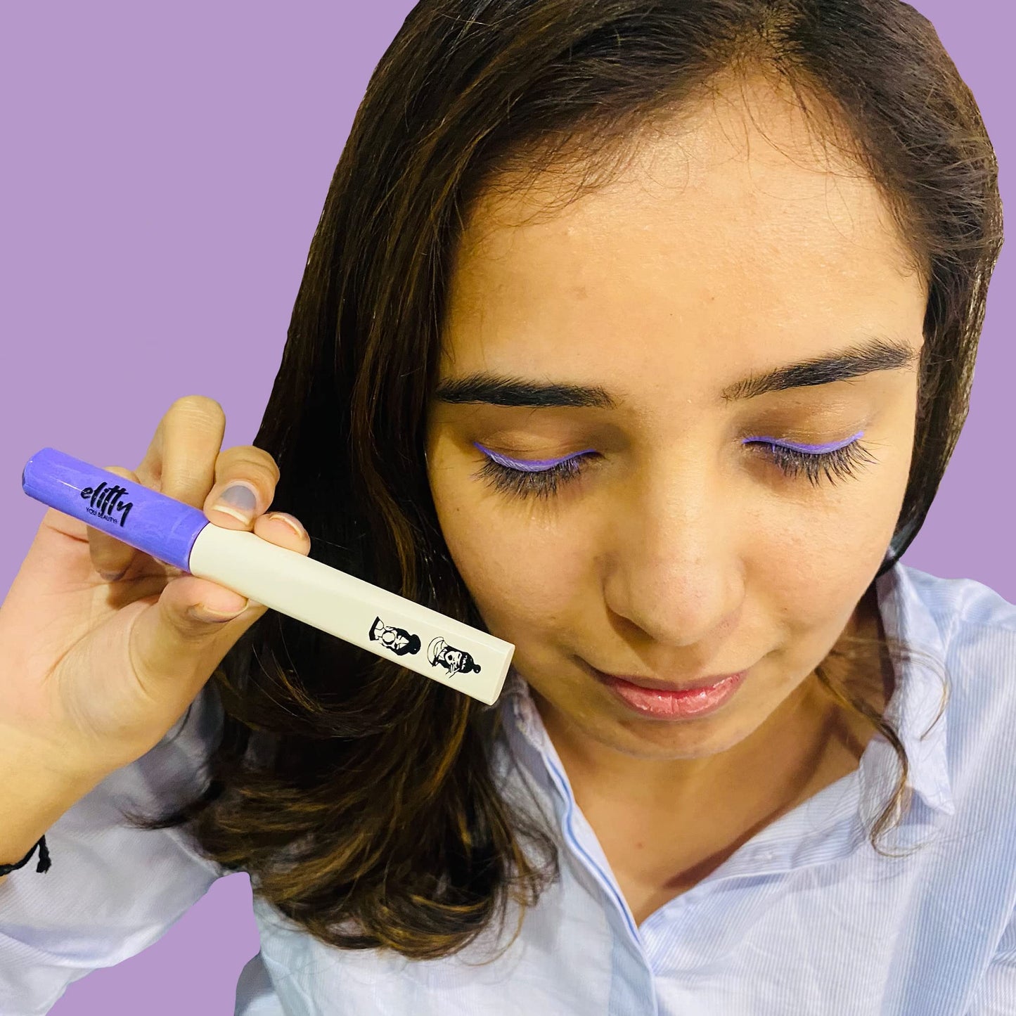 Elitty Purple Pop Colour Eyeliner, Matte Finish | Long Lasting, Water Proof, Smudge Proof | Amla and Almond oil enriched| Vegan & Cruelty Free, Easy Application, Liquid Eyeliner (Lilac Dreams) - 4ml SaumyasStore