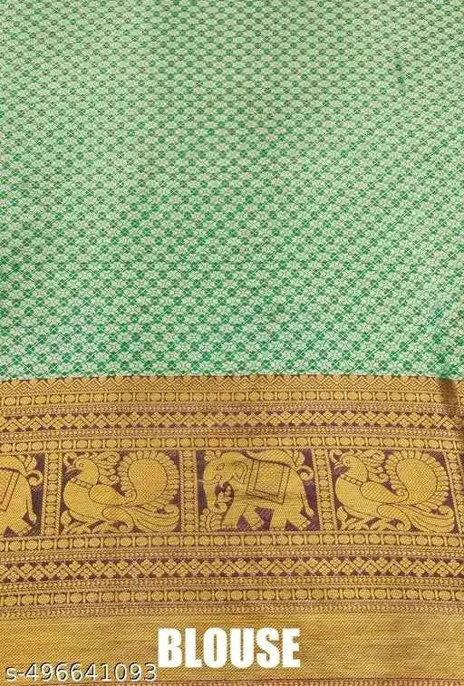 Embellished, Woven Kanjivaram Jacquard, Pure Silk Saree SaumyasStore