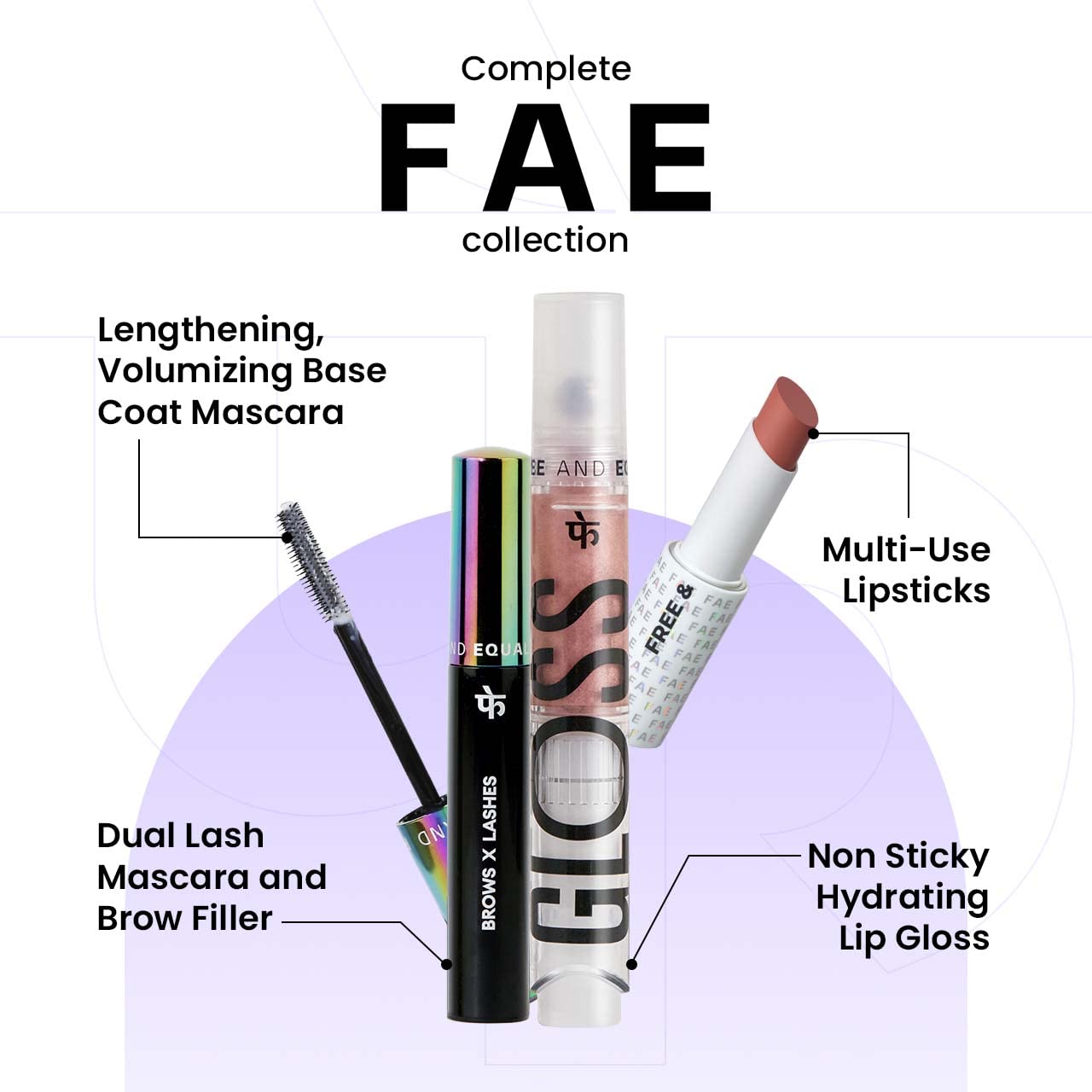 FAE Beauty 2-in-1 Volumising Mascara & Brow Gel | Lengthening & Buildable Formula | Easy To Remove | For All Genders | For Lashes & Brows | Vegan (Jet Black) SaumyasStore