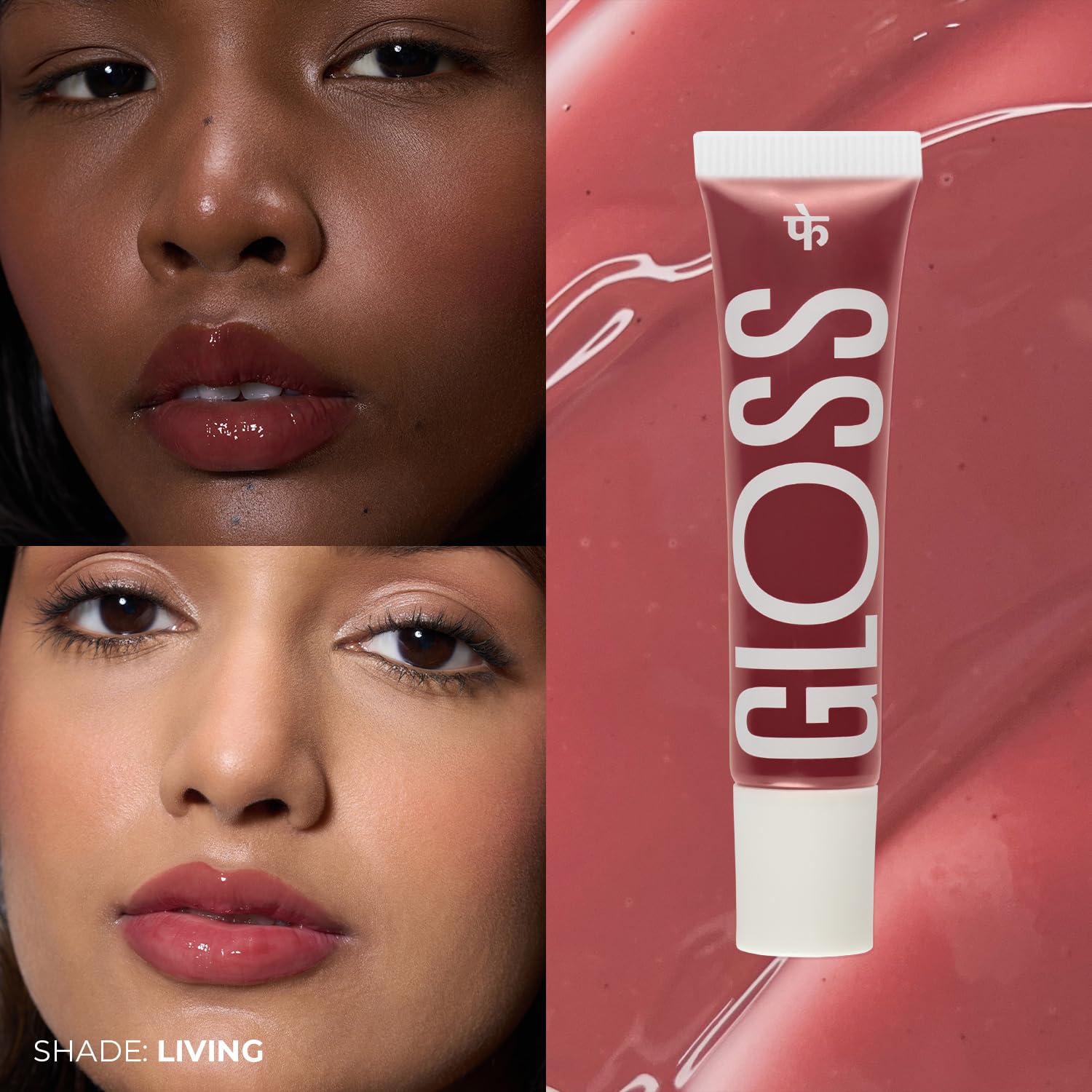 FAE Beauty Peptide Lip Gloss | With Passionfruit Oil & Argireline to Smoothen, Even, and Soften Lips | Non Sticky | Hydrating | Vegan | Shade Living | Rosewood Gloss SaumyasStore