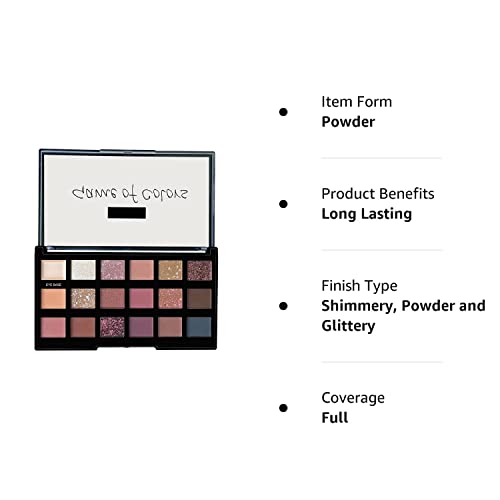 FLiCKA Game Of Colors Makeup Eyeshadow Palette| Matte & Shimmery Finish, Smudge Proof, Crease Proof & Smear Proof| Highly Pigmented & Easy To Blend, 03 On First Thought, 18g SaumyasStore