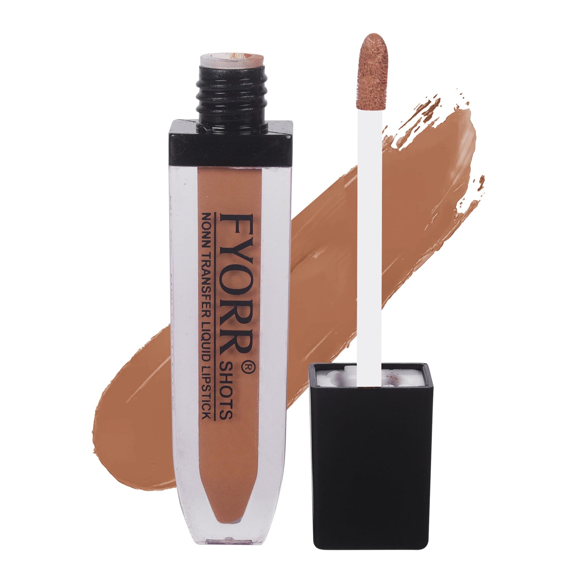 FYORR Non Transfer Liquid Lipstick Waterproof Ultra Pigmented Matte Non-Sticky Smooth Finish Lip Color, 6ml (Paraben Cruelty Free) (Sandle_Brown) SaumyasStore