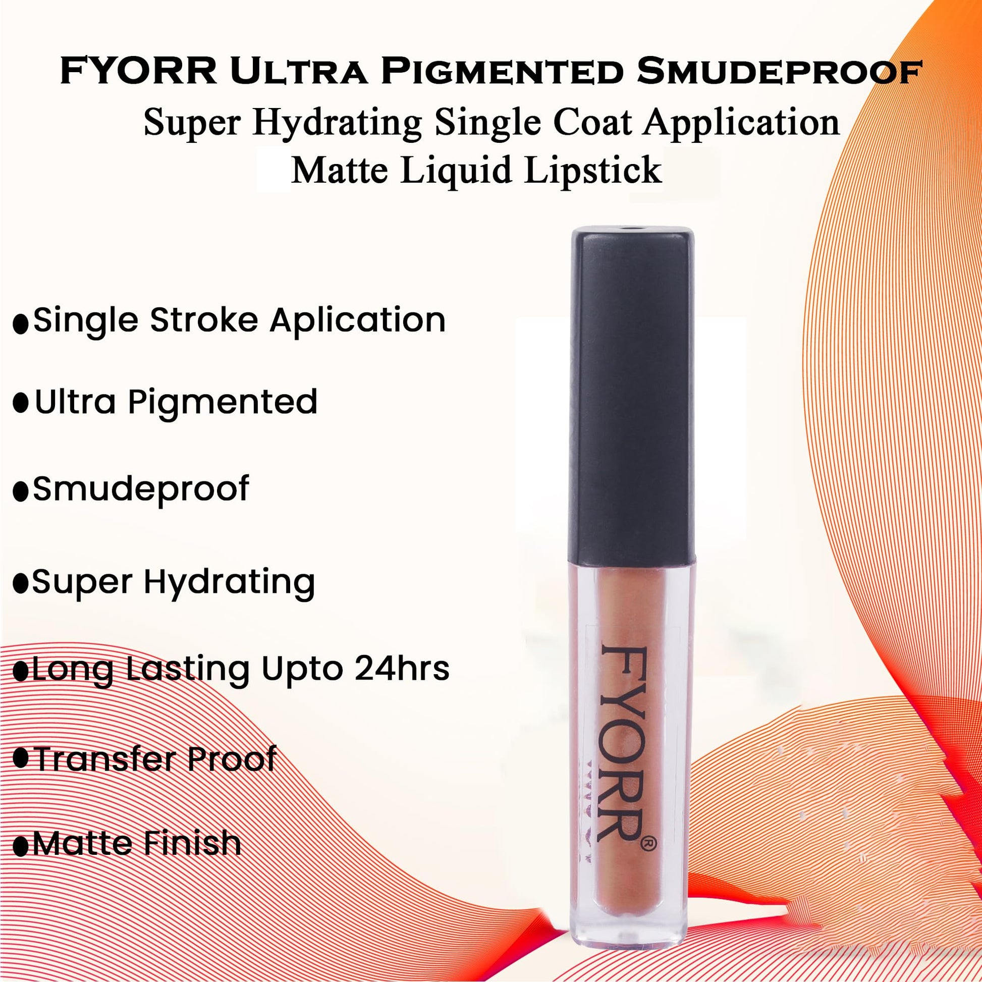 FYORR Non Transfer Matte Waterproof Liquid Lipstick Ultra Pigmented Non-Sticky Smooth Finish Lip Color, SandleBrown Style (4ml) SaumyasStore