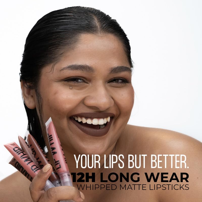 Fae Beauty Lip Whip 12Hr Comfortable Matte Liquid Lipstick (10ml X 3Pcs) | Long Wear | Non Drying | Soft Mousse Smudgeproof Formula | Vegan | With Moisture Lock Technology | Enriched with Vitamin E and Cherry Coffee - Shades Buns, Screw & Cuff SaumyasStore