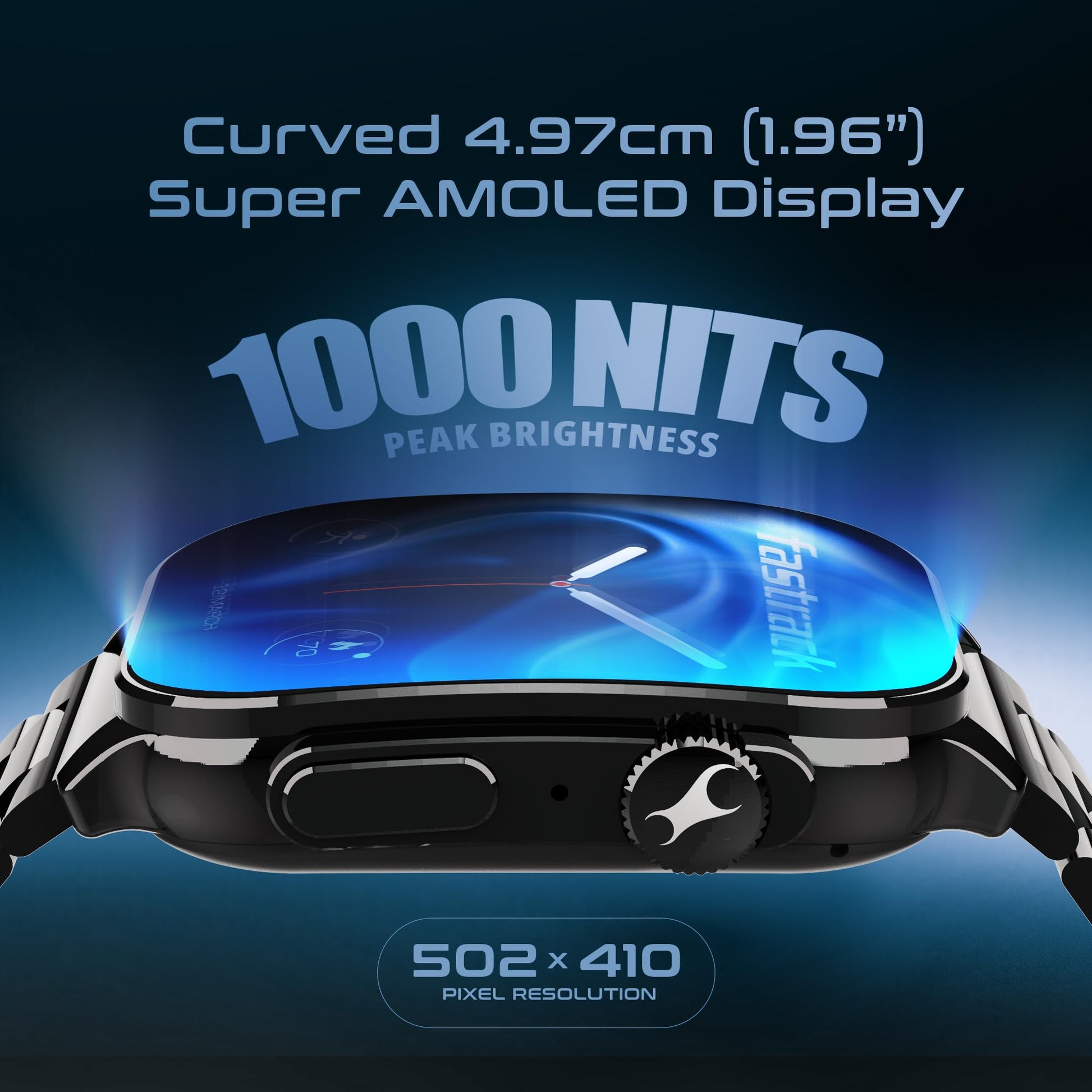 Fastrack Astor FS2 Pro Smart Watch, 1.96” AMOLED Display, 410 * 502 Pixel Resolution, SingleSync BT Calling, AI Voice Assistant, 100+ Sports Modes & Smartwatch Faces, Upto 5 Day Battery, IP68 (Black) SaumyasStore