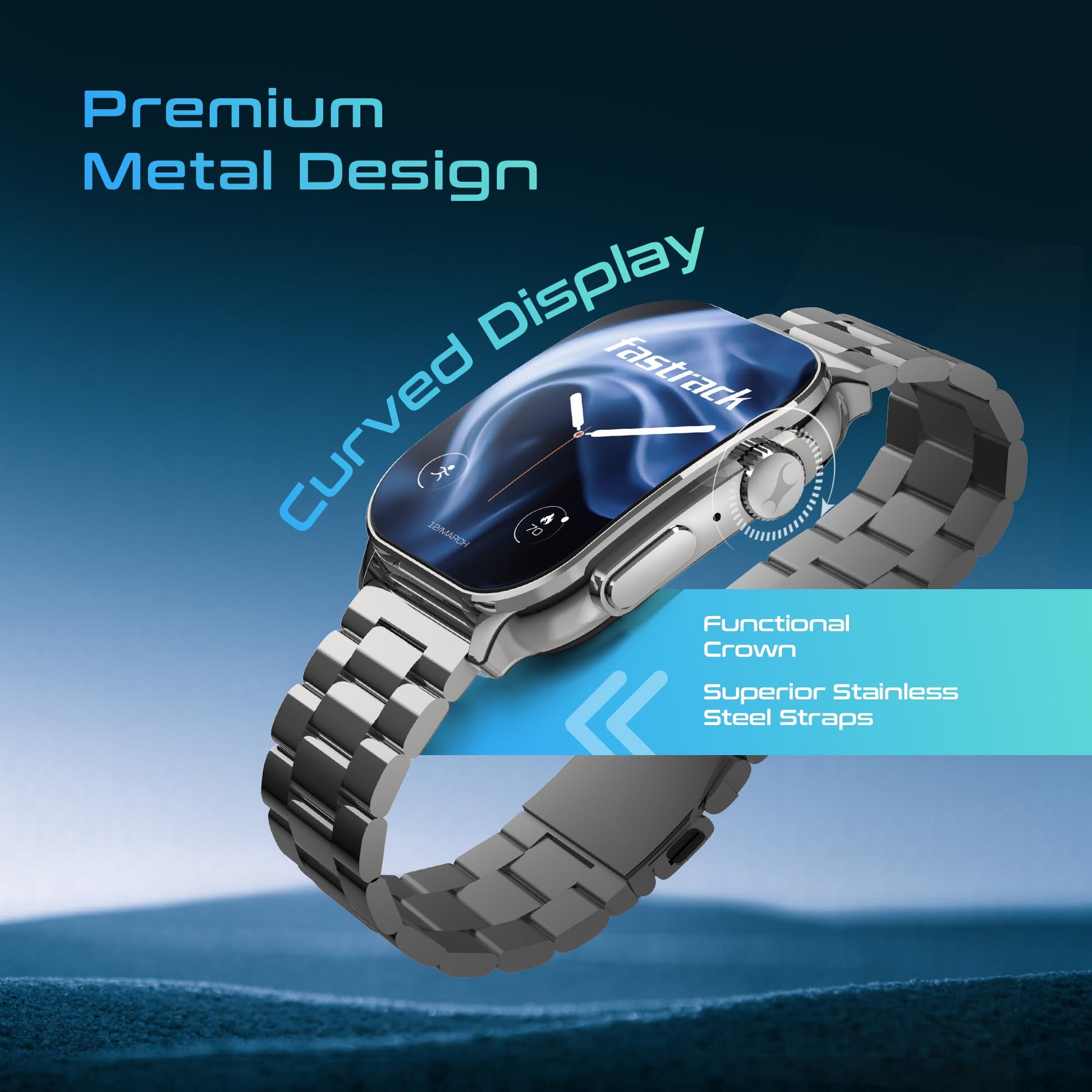 Fastrack Astor FS2 Pro Smart Watch, 1.96” AMOLED Display, 410 * 502 Pixel Resolution, SingleSync BT Calling, AI Voice Assistant, 100+ Sports Modes & Smartwatch Faces, Upto 5 Day Battery, IP68 (Black) SaumyasStore