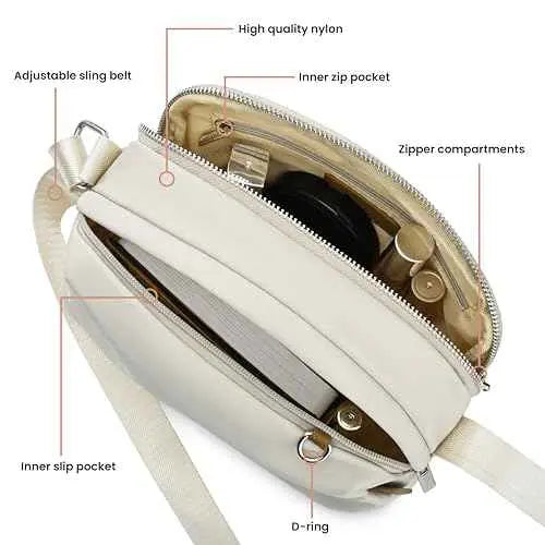 Fastrack Casual Lightweight Nylon Sling | Nylon Women's Handbags | Sling for Casual Carry SaumyasStore