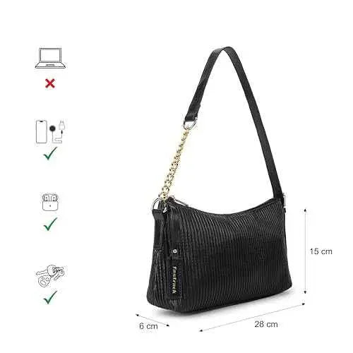 Fastrack Casual Shoulder Bag with Top Zipper Closure for Girls, Medium Size with Internal Zipper, Made with Premium Faux Leather, Versatile and Durable Design SaumyasStore