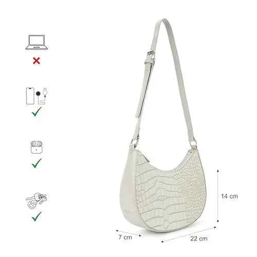 Fastrack Casual Shoulder Bag with Top Zipper Closure for Girls, Small Size with Internal Zipper Pocket, Made with Premium Faux Leather SaumyasStore