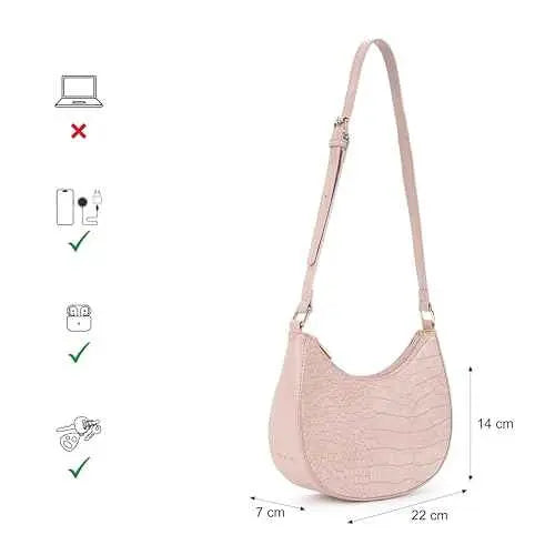 Fastrack Casual Shoulder Bag with Top Zipper Closure for Girls, Small Size with Internal Zipper Pocket, Made with Premium Faux Leather SaumyasStore