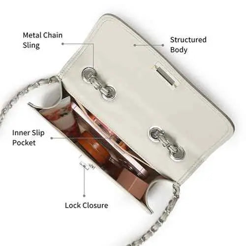 Fastrack Casual Shoulder Bag with Top Zipper Closure for Girls, Small Size with Internal Zipper Pocket, Made with Premium Faux Leather SaumyasStore