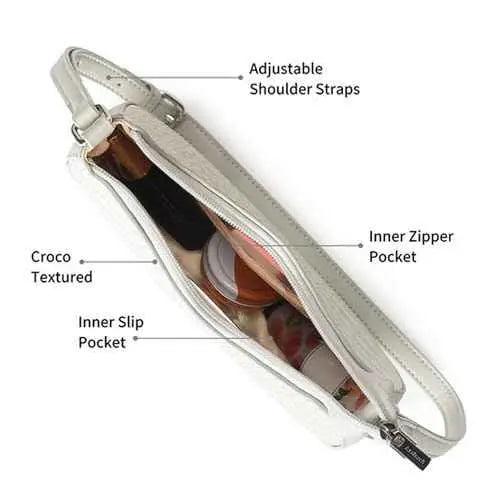 Fastrack Casual Shoulder Bag with Top Zipper Closure for Girls, Small Size with Internal Zipper Pocket, Made with Premium Faux Leather SaumyasStore