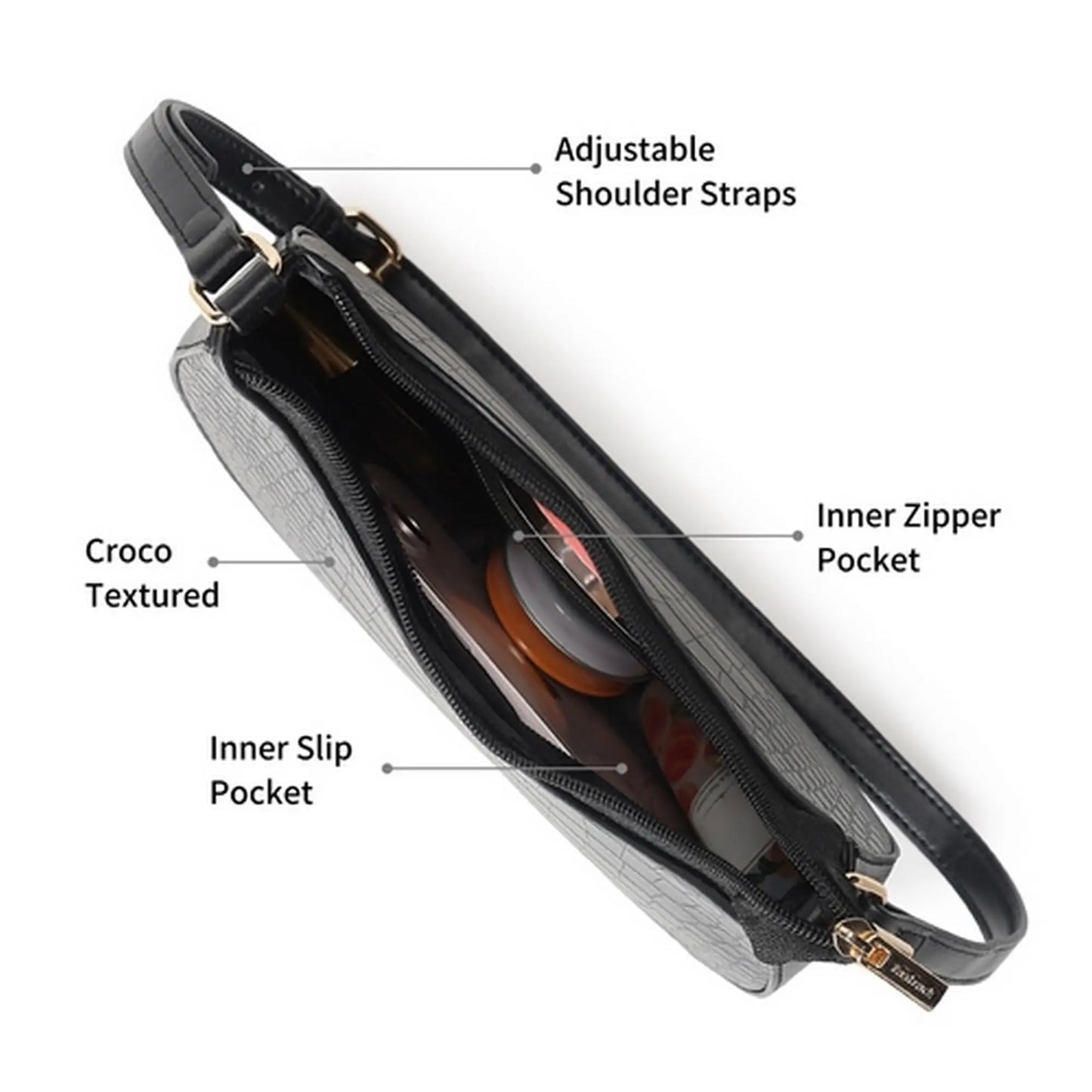 Fastrack Casual Shoulder Bag with Top Zipper Closure for Girls, Small Size with Internal Zipper Pocket, Made with Premium Faux Leather SaumyasStore