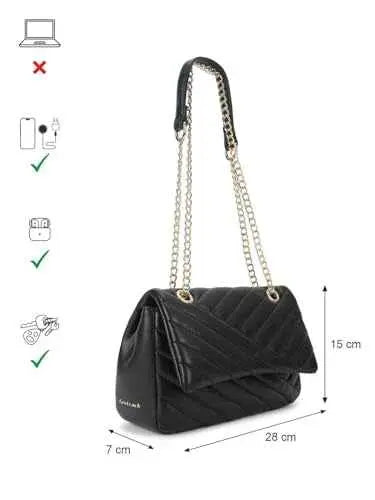 Fastrack Casual Shoulder Bag with Zipper and Magnet Closure for Girls, Medium Size with Internal Zipper Pocket, Made with Premium Faux Leather SaumyasStore