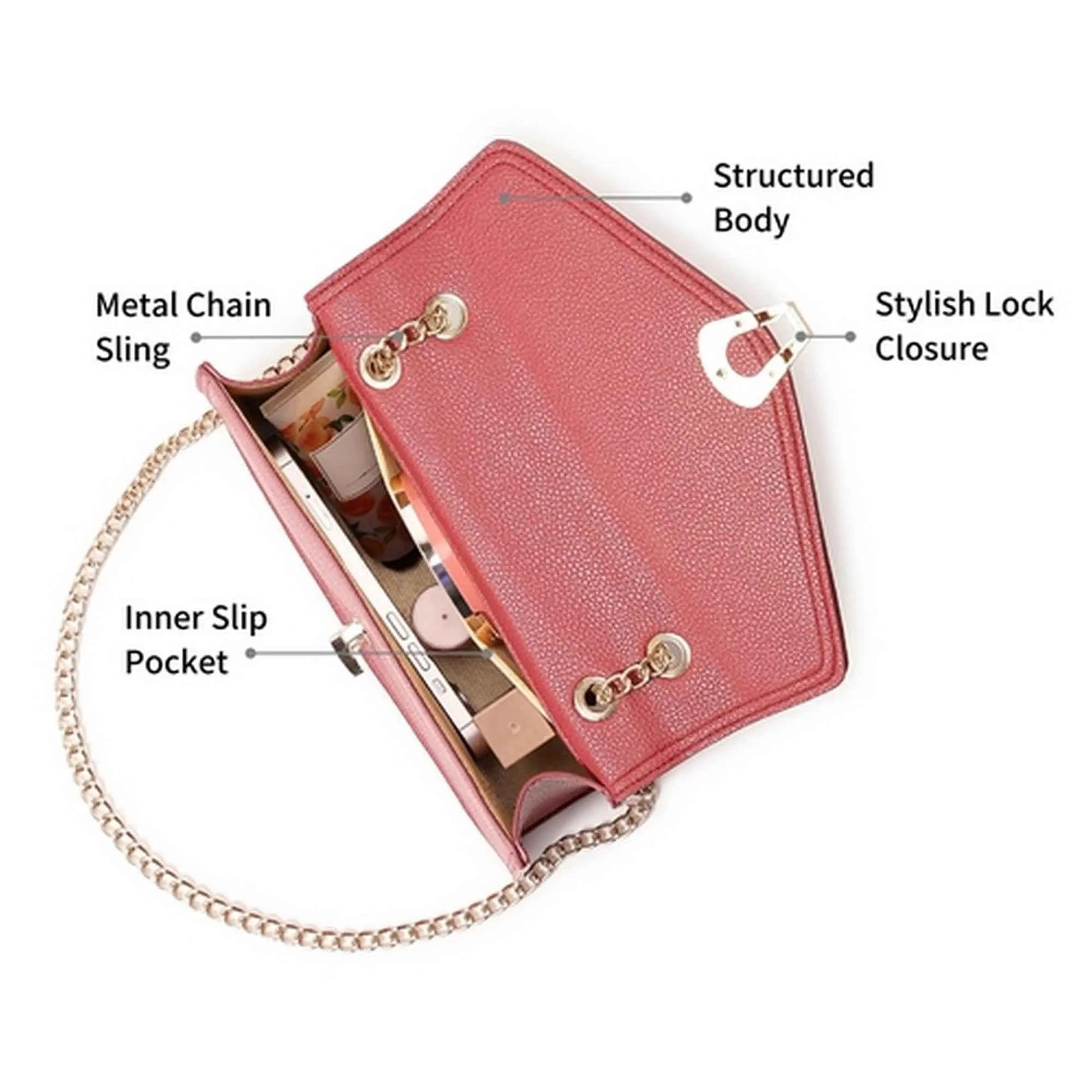 Fastrack Casual Shoulder Bag with Zipper and Magnetic Button for Girls, Medium Size with Internal Zipper, Made with Premium Faux Leather, Versatile and Durable Design SaumyasStore