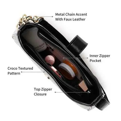 Fastrack Casual Shoulder Bag with Zipper and Magnetic Button for Girls, Medium Size with Internal Zipper, Made with Premium Faux Leather, Versatile and Durable Design SaumyasStore