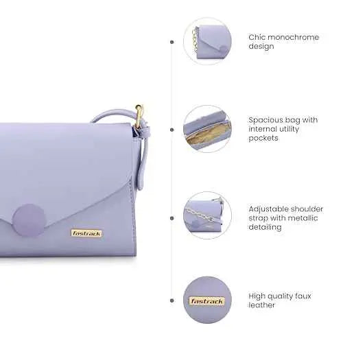 Fastrack Casual Shoulder Bag with Zipper and Magnetic Button for Girls, Medium Size with Internal Zipper, Made with Premium Faux Leather, Versatile and Durable Design SaumyasStore