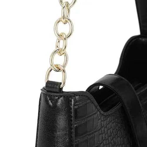 Fastrack Casual Shoulder Bag with Zipper and Magnetic Button for Girls, Medium Size with Internal Zipper, Made with Premium Faux Leather, Versatile and Durable Design SaumyasStore