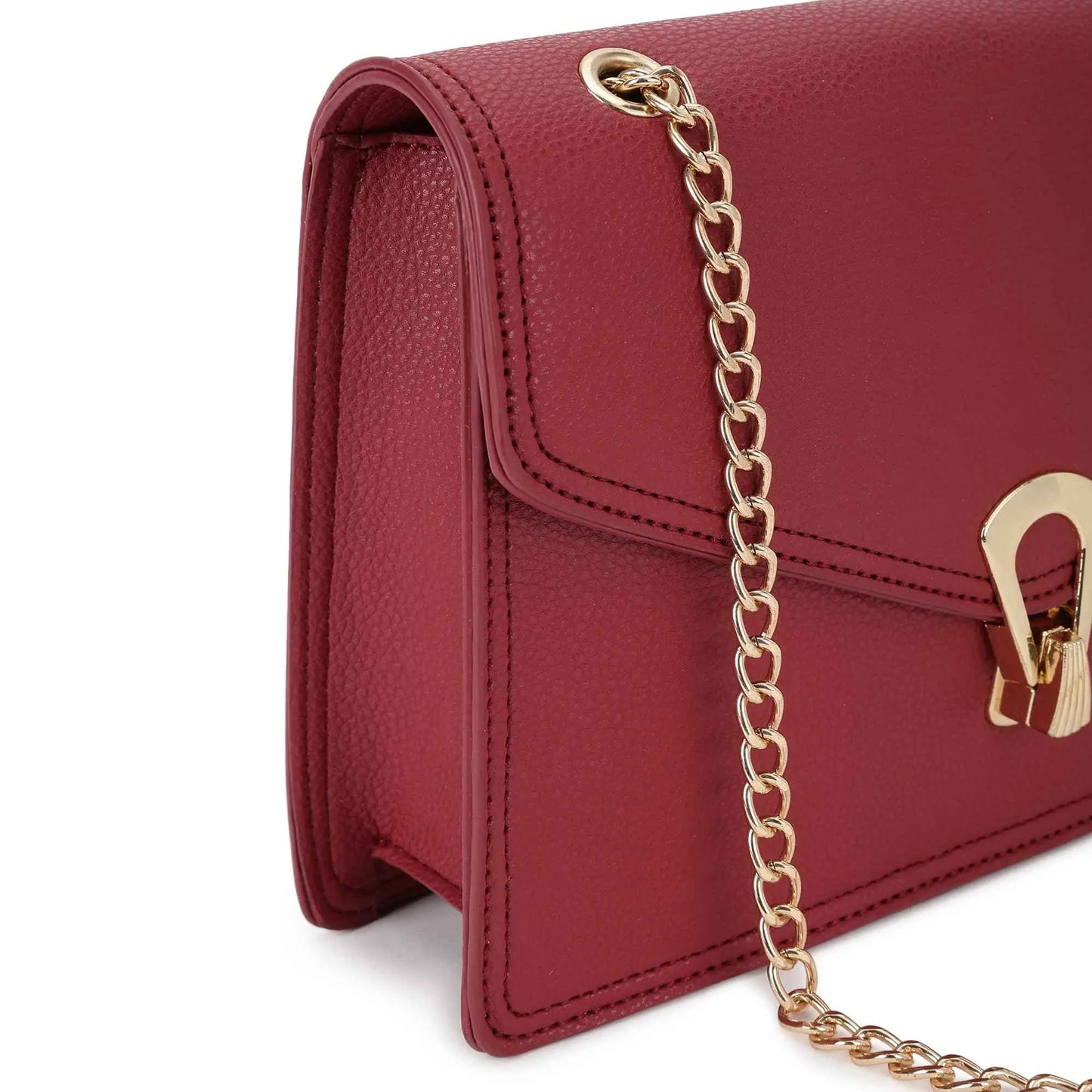 Fastrack Casual Sling Bag with Lock Closure for Girls, Medium Size with Internal Organiser, Handheld Design and Metal Chain Sling SaumyasStore