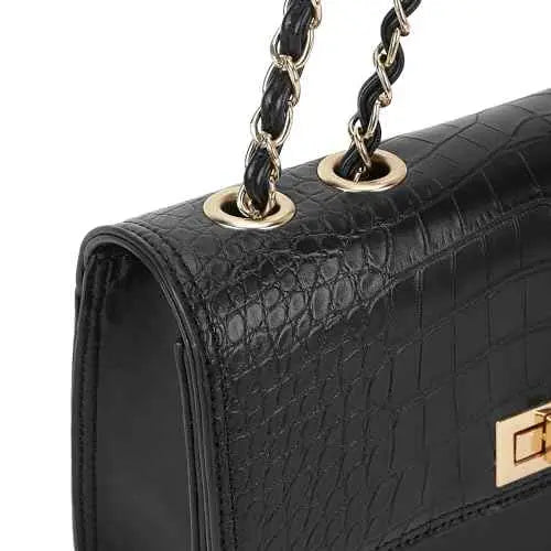 Fastrack Casual Sling Bag with Lock Closure for Girls, Medium Size with Internal Organiser and Metal Chain Strap, Made with Premium Faux Leather SaumyasStore