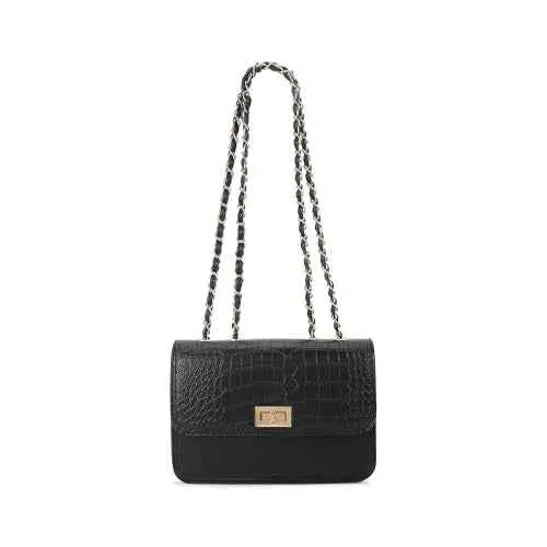 Fastrack Casual Sling Bag with Lock Closure for Girls, Medium Size with Internal Organiser and Metal Chain Strap, Made with Premium Faux Leather SaumyasStore