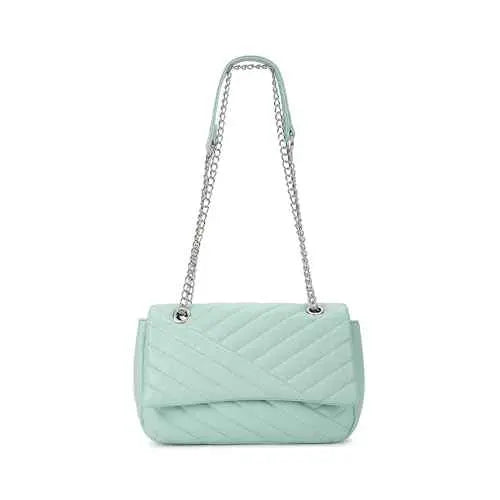 Fastrack Casual Sling Bag with Magnet Button Closure for Girls, Small Size with Internal Organiser, Handheld Design and Metal Chain Sling SaumyasStore