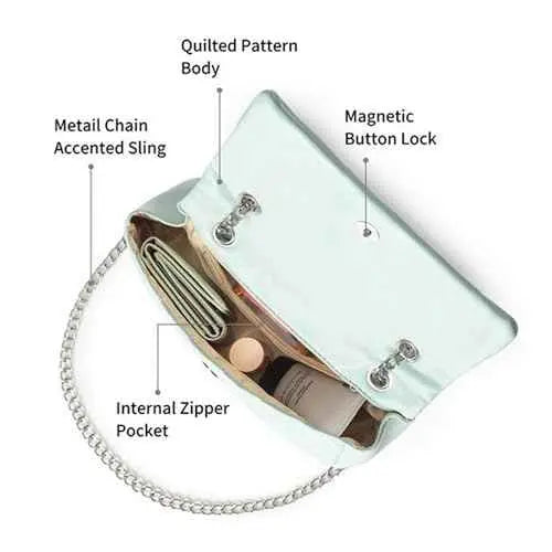 Fastrack Casual Sling Bag with Magnetic Button for Girls, Medium Size with Internal Zipper, Made with Premium Faux Leather, Versatile and Durable Design SaumyasStore