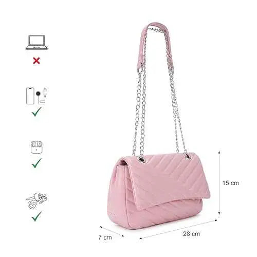 Fastrack Casual Sling Bag with Magnetic Button for Girls, Medium Size with Internal Zipper, Made with Premium Faux Leather, Versatile and Durable Design SaumyasStore