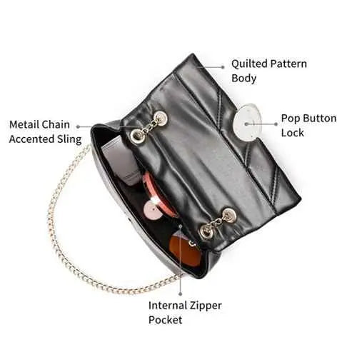 Fastrack Casual Sling Bag with Magnetic Closure for Girls, Medium Size with Internal Zipper, Made with Premium Faux Leather, Versatile and Durable Design SaumyasStore