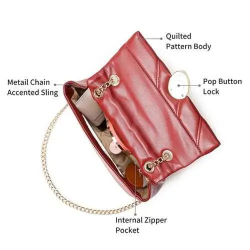 Fastrack Casual Sling Bag with Magnetic Closure for Girls, Medium Size with Internal Zipper, Made with Premium Faux Leather, Versatile and Durable Design SaumyasStore