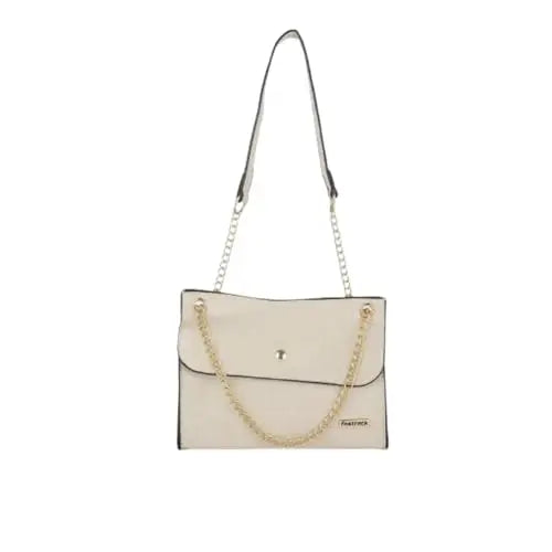 Fastrack Croco Textured Structured Shoulder Bag for Women, Girls and Ladies | Gold Chain Sling Strap with Button Closure SaumyasStore