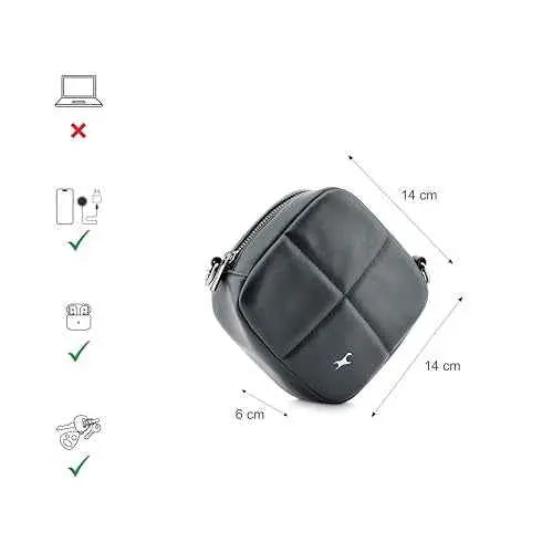 Fastrack Cube Crush Carry Sling | Faux-Leather Women's Handbags | Sling for Casual Carry SaumyasStore