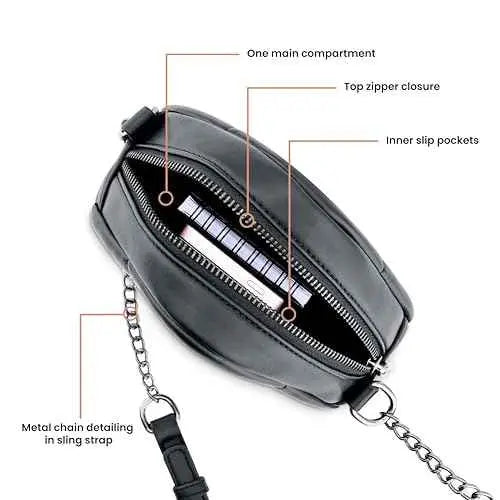 Fastrack Cube Crush Carry Sling | Faux-Leather Women's Handbags | Sling for Casual Carry SaumyasStore