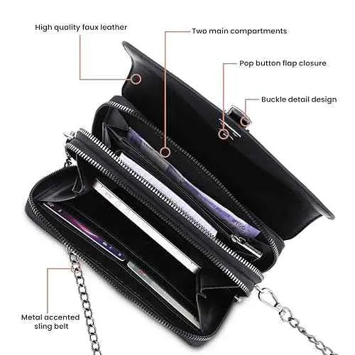 Fastrack Edge Sling | Faux-Leather Women's Handbags | Sling for Casual Carry SaumyasStore