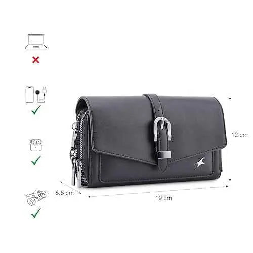 Fastrack Edge Sling | Faux-Leather Women's Handbags | Sling for Casual Carry SaumyasStore