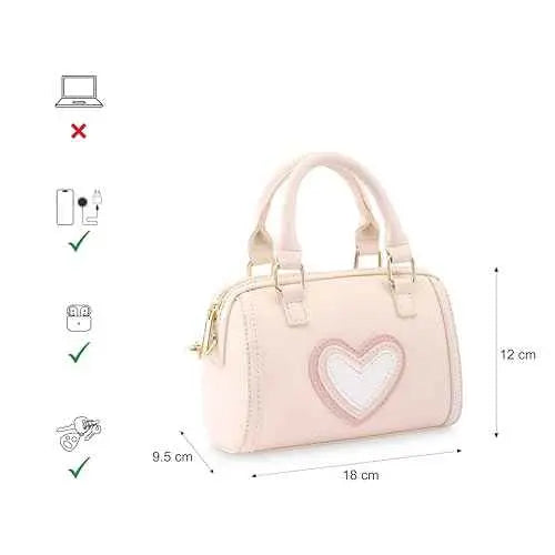 Fastrack HeartPop Handheld Sling, Made with Premium Faux Leather, Versatile and Durable Design, Gold Metal Accents, Detachable Sling Strap SaumyasStore