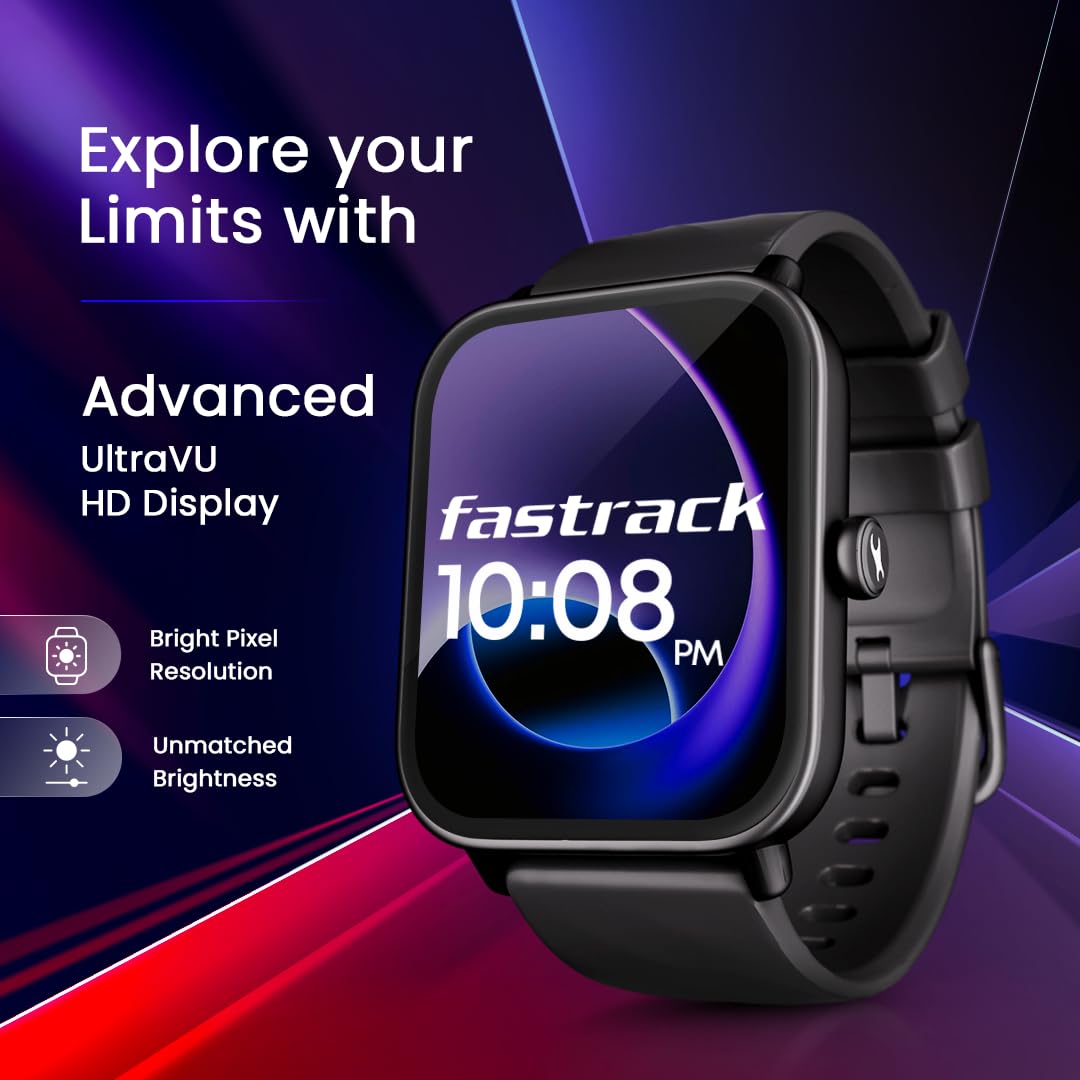 Fastrack Limitless Glide Smart Watch, Advanced UltraVU HD Display, SingleSync BT Calling, Advance Chipset, 85+ Sports Modes & Smartwatch Faces, AI Voice Assistant, 24 * 7 Health Suite, IP67 (Teal) SaumyasStore