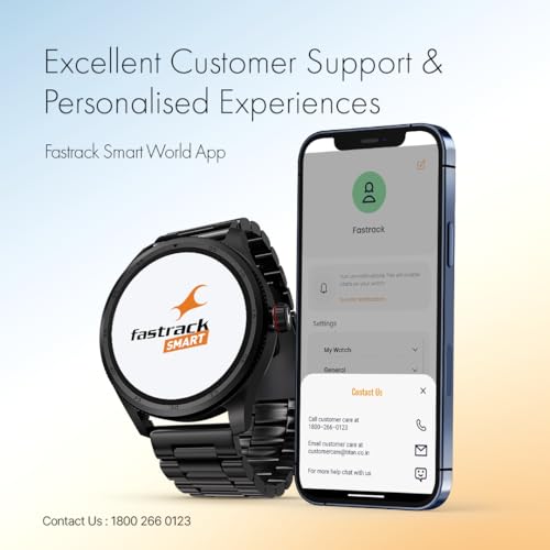Fastrack Magnus FX1 Premium Metal Smart Watch, 1.38" UltraVU HD Display, Bright Pixel Resolution, Functional Crown, AI Voice, SingleSync BT Calling, 100+ Sports Mode & Smartwatch Faces, IP68 (Silver) SaumyasStore