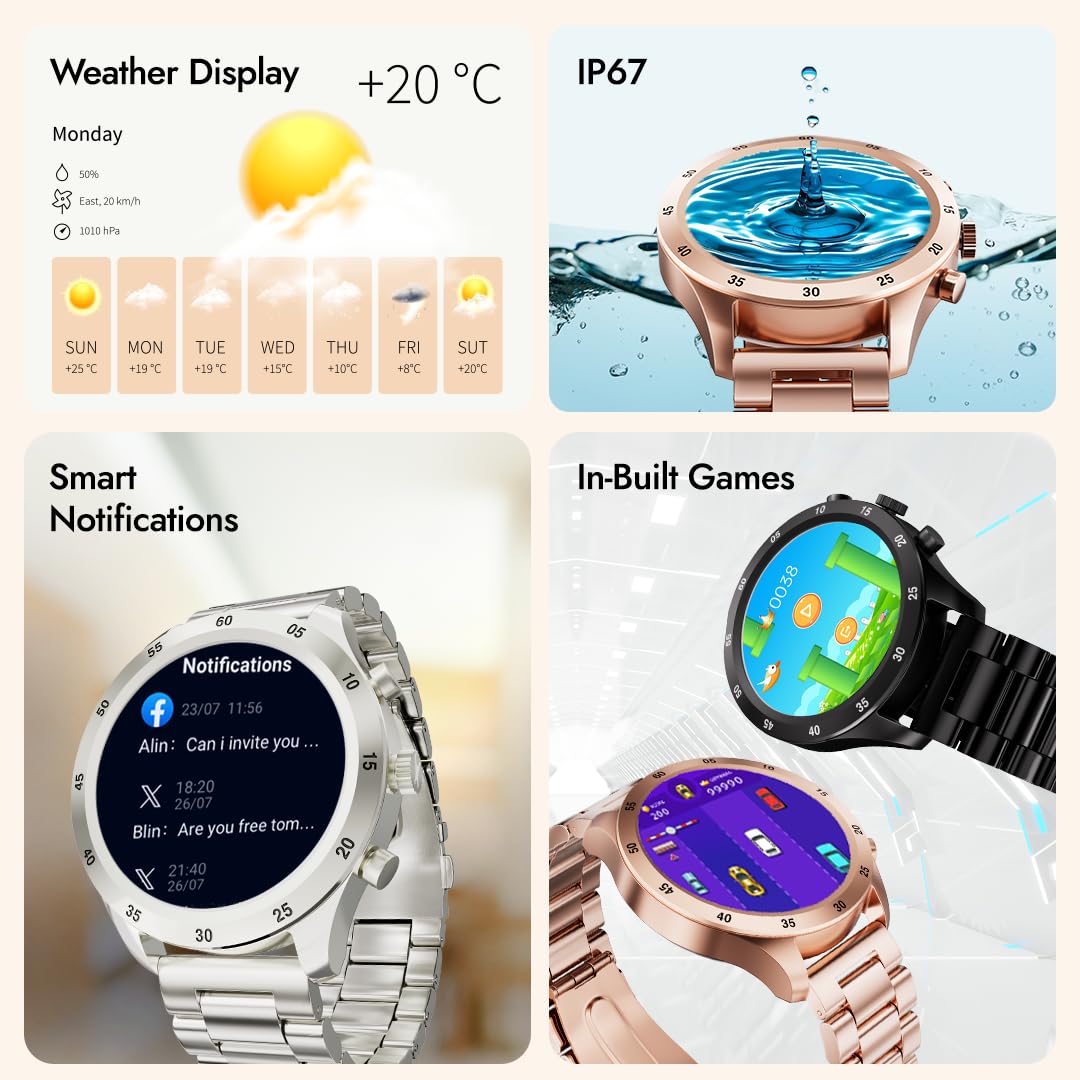 Fastrack Magnus FX2 Smart Watch, 3.35 CM TFT Display, Functional Crown, SingleSync BT Calling, AI Voice Assistant, DND & Power Saving Mode, 650 Nits, 100+ Sports Mode & Smartwatch Faces, IP67 (Black) SaumyasStore