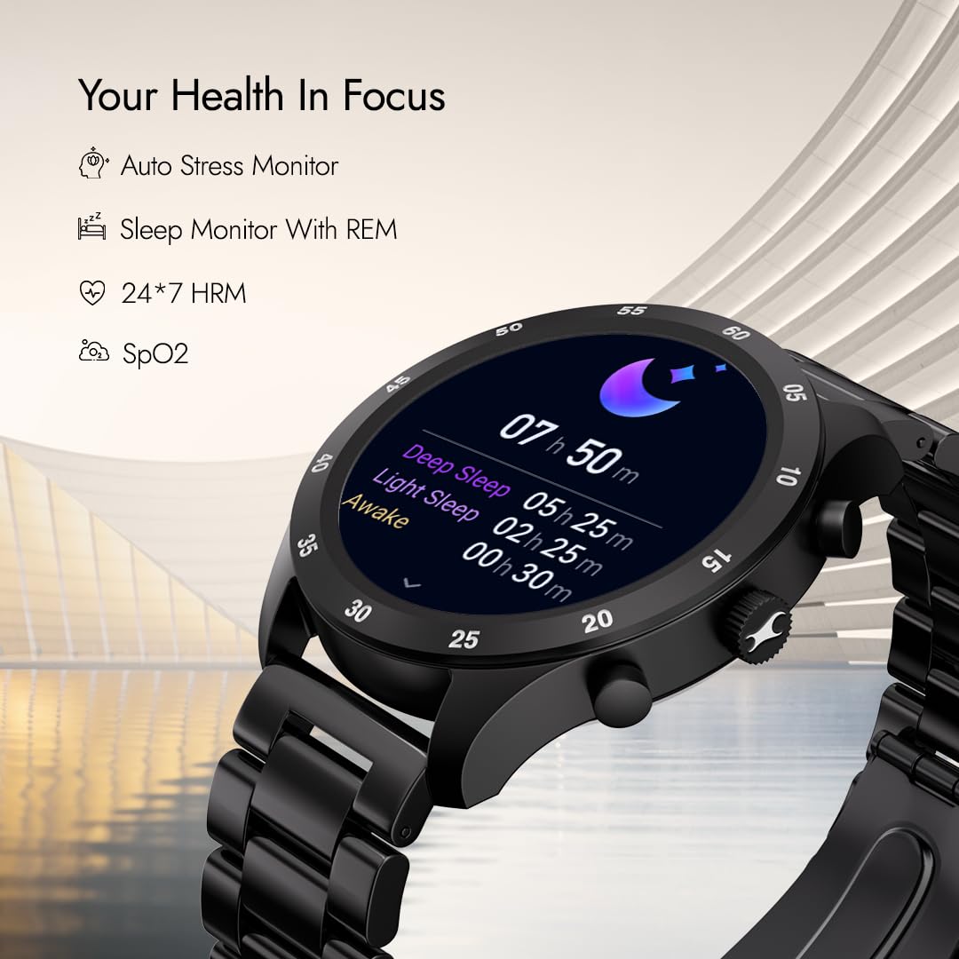 Fastrack Magnus FX2 Smart Watch, 3.35 CM TFT Display, Functional Crown, SingleSync BT Calling, AI Voice Assistant, Power Saving Mode, 650 Nits, 100+ Sports Mode & Smartwatch Faces, IP67 (Rose Gold) SaumyasStore