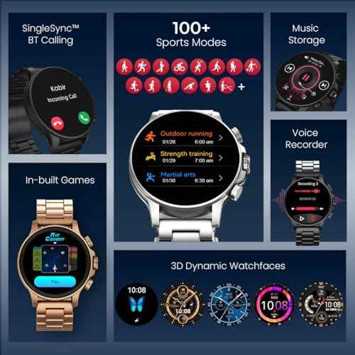 Fastrack Marvellous FX2 Smart Watch, 3.9 CM AMOLED Display, Functional Crown,SingleSync BT Calling, Metal Design, 1000 Nits Brightness, IP68, Upto 5-Day Battery Life, Dynamic Smartwatch Faces (Black) SaumyasStore