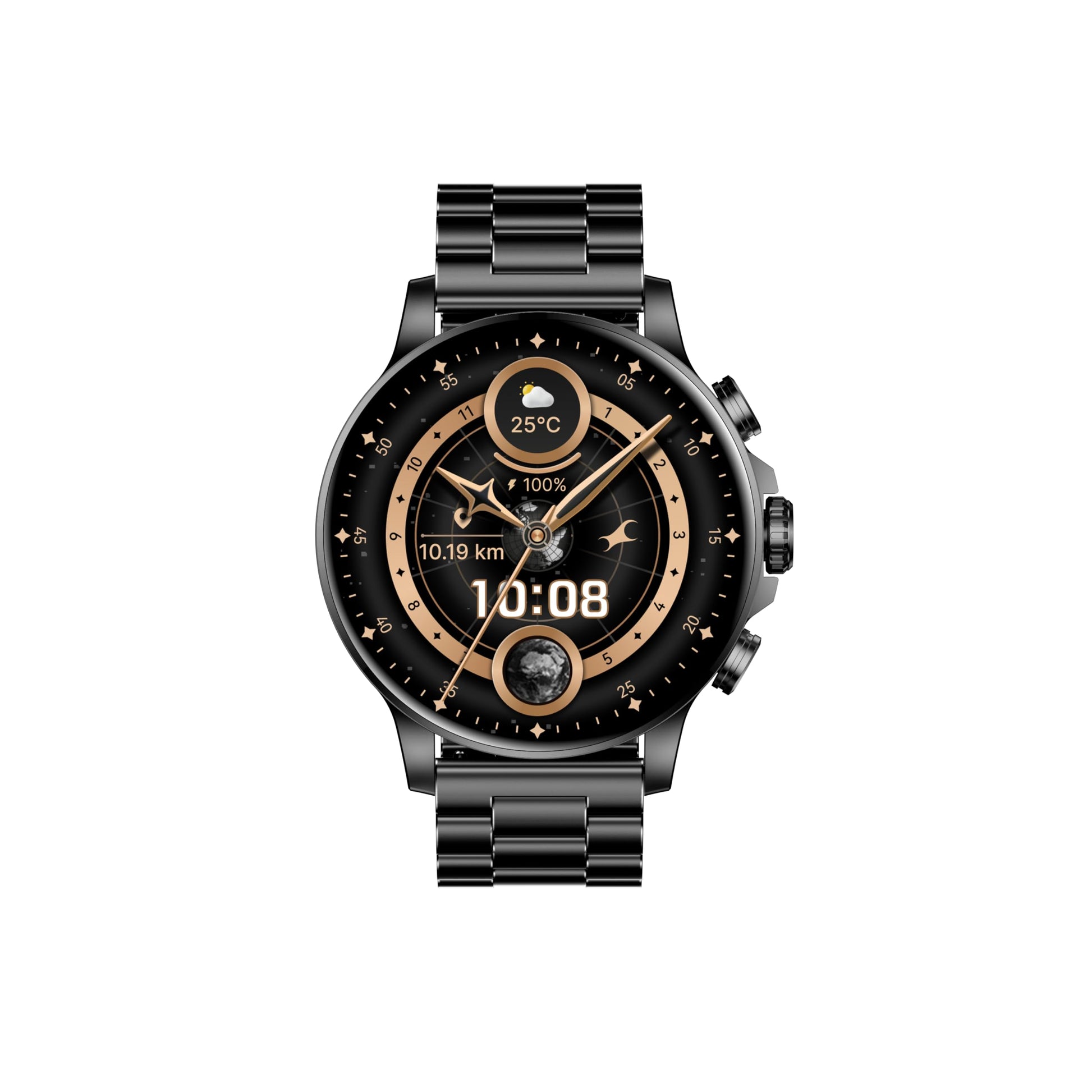 Fastrack Marvellous FX2 Smart Watch, 3.9 CM AMOLED Display, Functional Crown,SingleSync BT Calling, Metal Design, 1000 Nits Brightness, IP68, Upto 5-Day Battery Life, Dynamic Smartwatch Faces (Black) SaumyasStore