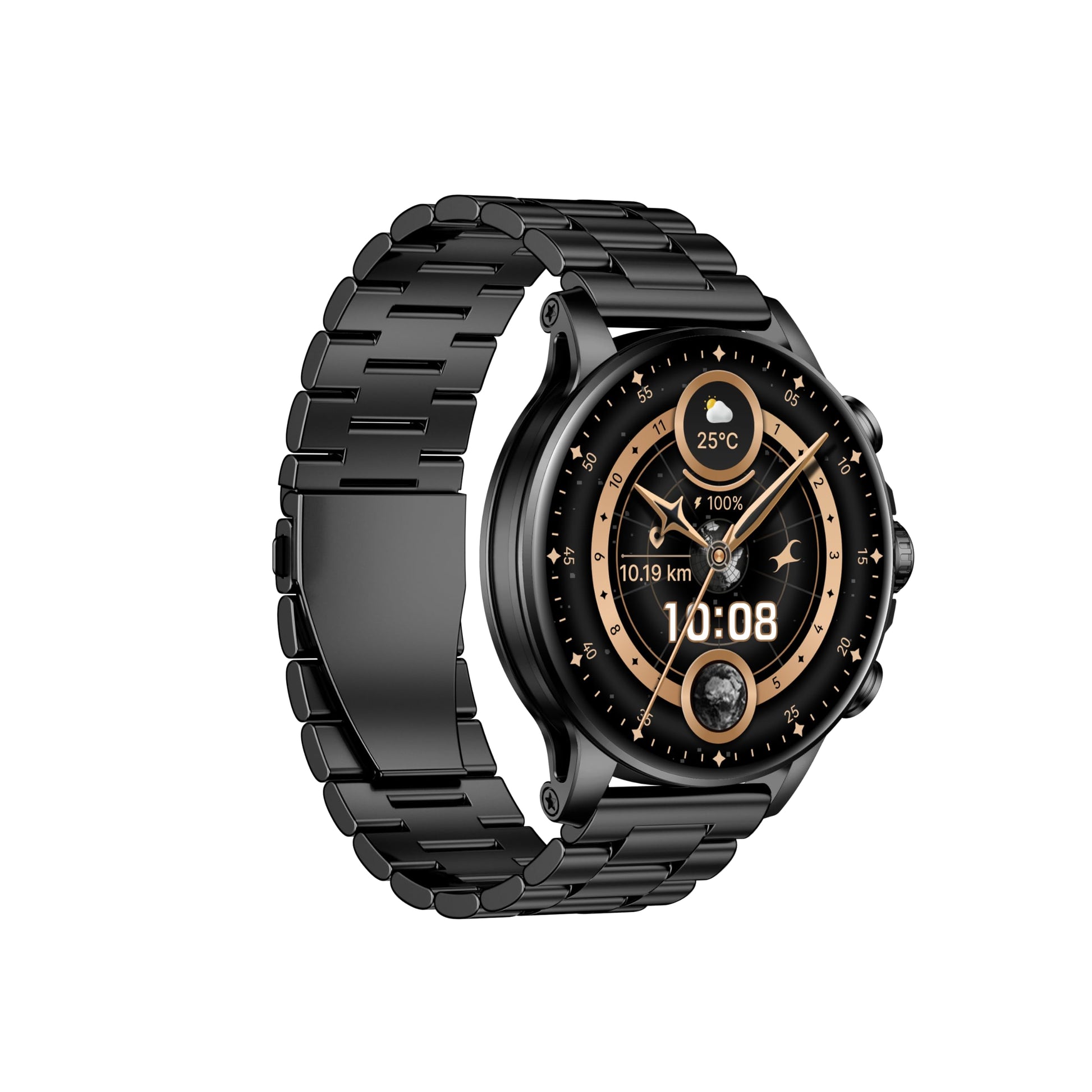 Fastrack Marvellous FX2 Smart Watch, 3.9 CM AMOLED Display, Functional Crown,SingleSync BT Calling, Metal Design, 1000 Nits Brightness, IP68, Upto 5-Day Battery Life, Dynamic Smartwatch Faces (Black) SaumyasStore