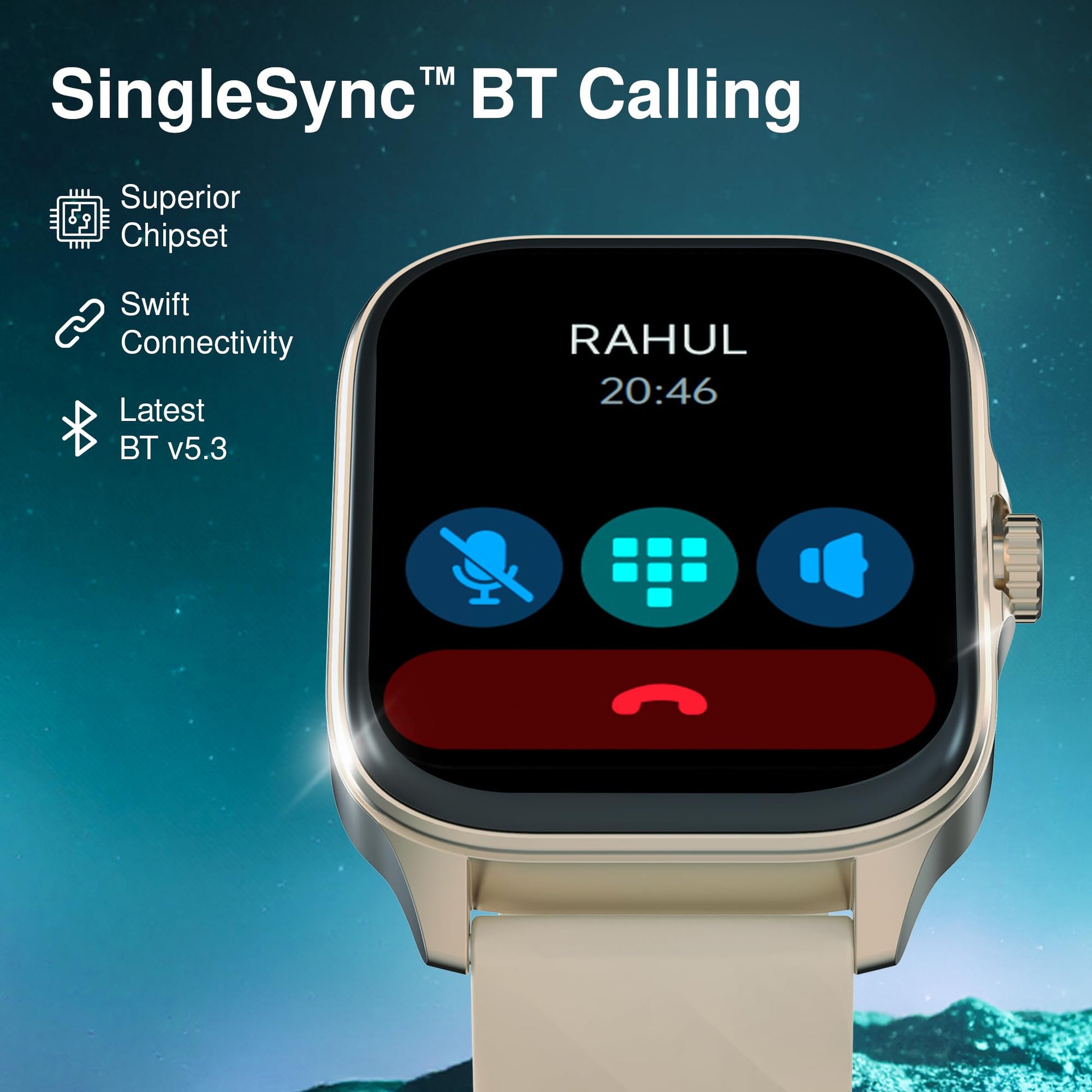 Fastrack New Astor FS1 PRO Smart Watch, Large Super AMOLED Display (1.97") AOD, AI Voice Assistance, Functional Crown, SingleSync BT Calling, 100+ Sports Modes & Smartwatch Faces, IP68 (Teal) SaumyasStore