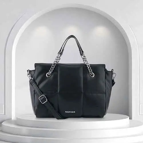 Fastrack Puff It Up Satchel | Faux-Leather Women's Handbags | Satchel for Casual Carry SaumyasStore