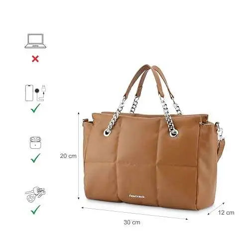 Fastrack Puff It Up Satchel | Faux-Leather Women's Handbags | Satchel for Casual Carry SaumyasStore